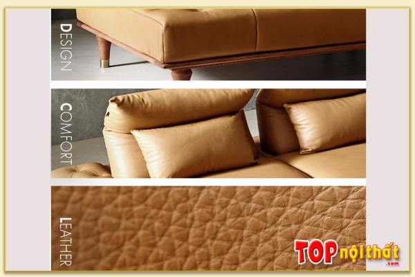 Hình ảnh Chi tiết cận cảnh và chất liệu da ghế sofa SofTop-0625