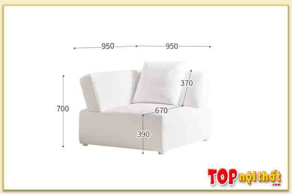 Hình ảnh Chi tiết kích thước sofa đơn nỉ nhỏ gọn mini SofTop-0960
