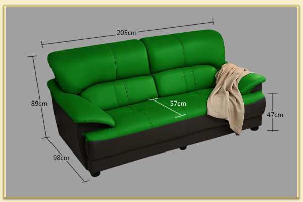 Hình ảnh Chi tiết kích thước sofa văng da 2 chỗ ghép bộ Softop-1766