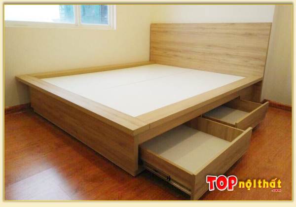 Hình ảnh Giường ngủ đẹp có hộc kéo đóng bằng gỗ MDF GNTop-0238