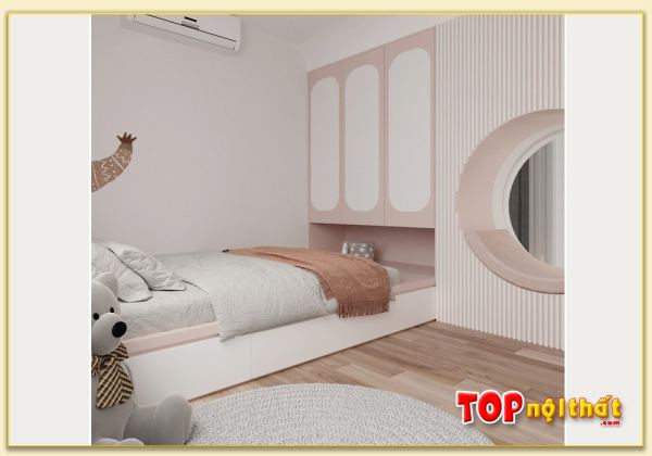 Hình ảnh Giường ngủ đẹp kiểu công chúa liền tủ quần áo GNTop-0188