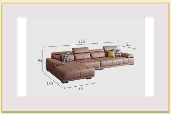 Hình ảnh Kích thước mẫu ghế sofa góc da kích thước lớn Softop-1704