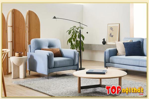 Hình ảnh Mẫu sofa đơn nỉ phối cùng sofa văng Softop-1001