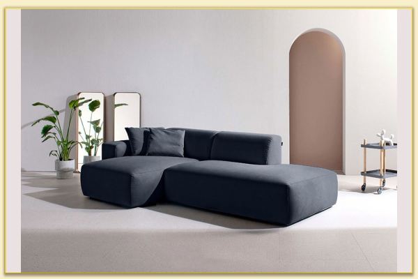 Hình ảnh Mẫu sofa góc nỉ màu đen nổi bật Softop-1130