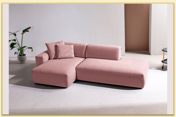 Hình ảnh Sofa góc bọc nỉ màu hồng nhạt Softop-1130