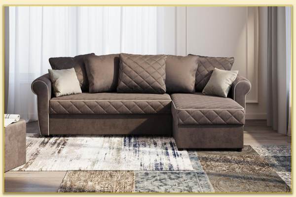 Hình ảnh Sofa góc bọc vải nỉ màu nâu hiện đại Softop-1162