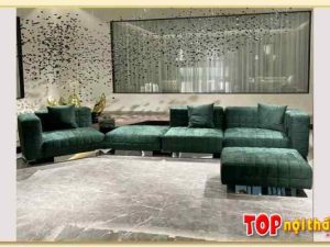 Sofa da đẹp dạng văng cho phòng khách SofTop-0798