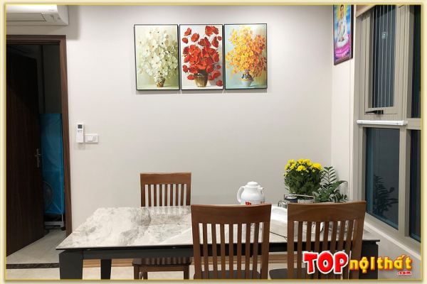 Tranh phòng ăn chung cư bộ bình hoa canvas Tratop-2382