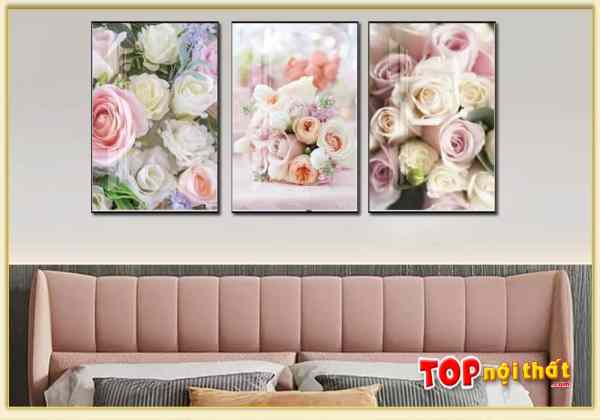 Tranh Canvas đẹp hoa hồng pháp treo tường phòng ngủ nữ giới TraTop-3578