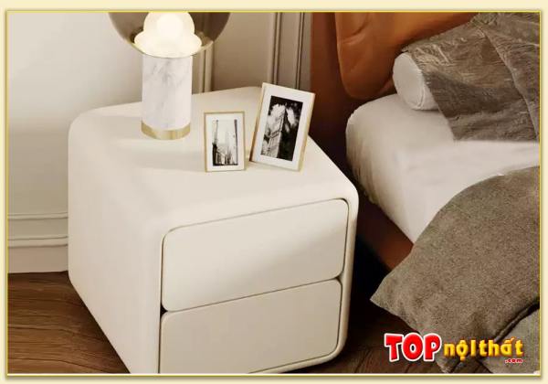 Hình ảnh Tủ đầu giường màu trắng thiết kế đơn giản TDGTop-0031