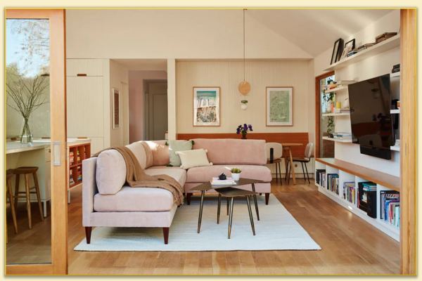 Hình ảnh Bài trí sofa góc vuông trong phòng khách đẹp Softop-1345