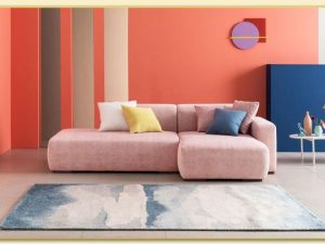 Hình ảnh Chụp chính diện mẫu ghế sofa góc nỉ chữ L Softop-1108