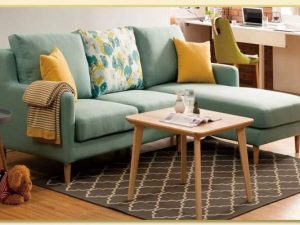 Hình ảnh Ghế sofa góc nỉ màu xanh hiện đại Softop-1477
