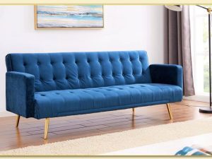 Hình ảnh Ghế sofa văng nỉ đẹp hiện đại màu xanh dương Softop-1182