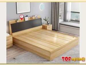 Hình ảnh Giường ngủ đơn giản gỗ công nghiệp phủ veneer sồi GNTop-0055
