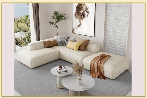Hình ảnh Kê sofa góc bọc da kiểu mới trong phòng khách Softop-1666