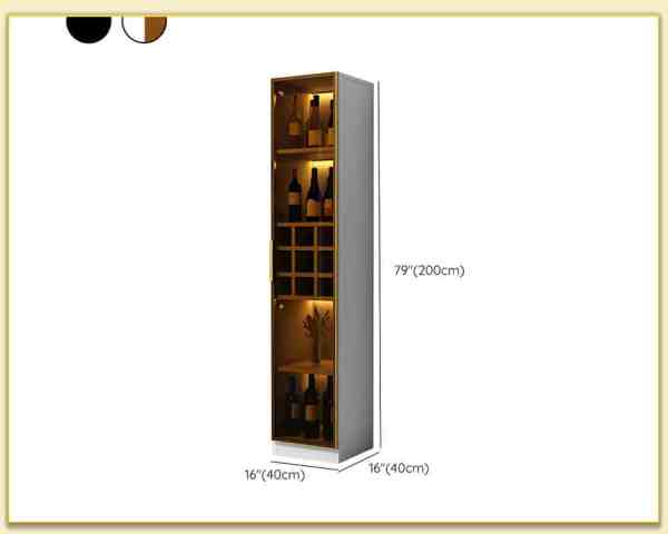 Hình ảnh Kích thước chi tiết mẫu tủ đựng rượu nhỏ gọn TRTop-0082