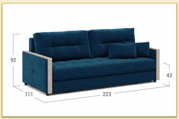 Hình ảnh Kích thước ghế sofa văng nỉ hiện đại Softop-1174