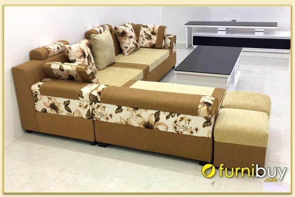 Hình ảnh Mẫu ghế sofa góc nỉ đẹp hiện đại kê phòng khách SofTop-0014