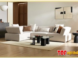Hình ảnh Sofa góc chất liệu nỉ thiết kế đơn giản hiện đại SofTop-0958