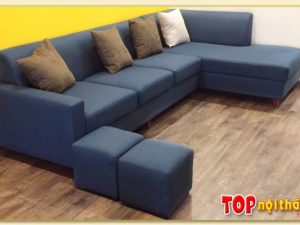 Hình ảnh Sofa góc nỉ chữ L đẹp đơn giản thiết kế góc vuông SofTop-0218