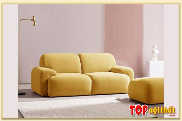 Hình ảnh Sofa văng nỉ 2 chỗ đẹp xinh màu vàng SofTop-0662