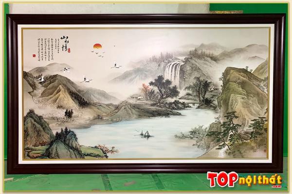 Tranh canvas giả thủy mặc sông núi Trung Quốc TraTop-2101