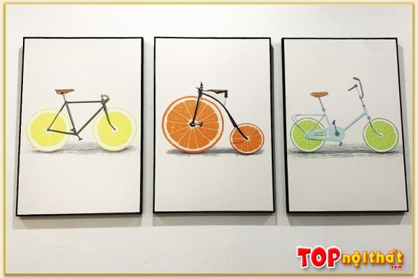 Tranh canvas phòng ăn xe đạp trái cây TraTop-2384