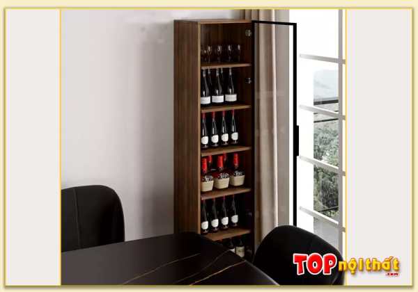 Hình ảnh Tủ rượu cánh kính 6 tầng gỗ MDF đẹp TRTop-0029